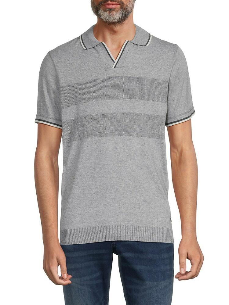 BUFFALO David Bitton Men's Woods Textured Polo - Grey Mix Cover