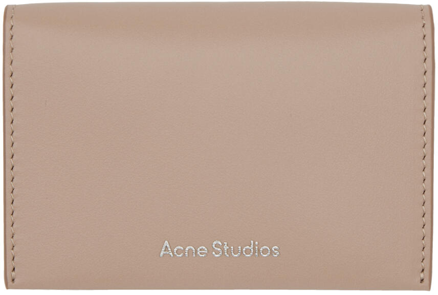 Acne Studios Beige Folded Leather Card Holder Cover