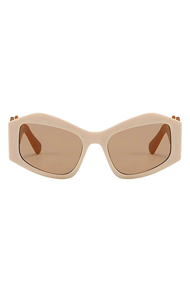 Fifth & Ninth Jade 53mm Polarized Rectangular Sunglasses in Tan /Champagne Cover