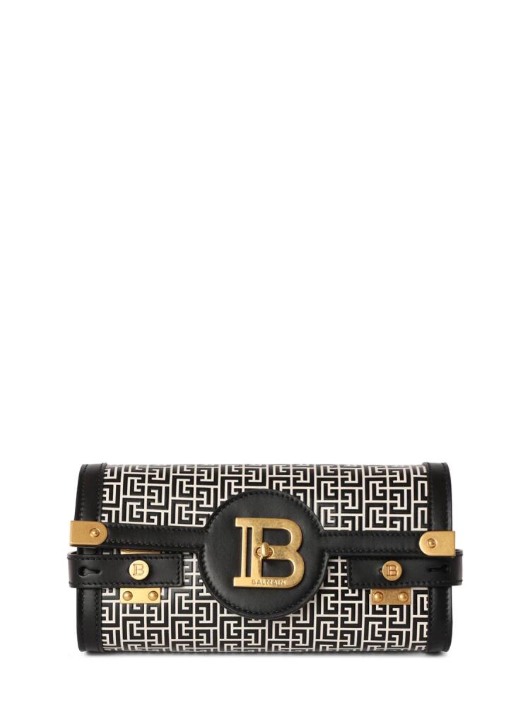 BALMAIN B-buzz 23 Monogram Leather Clutch Cover