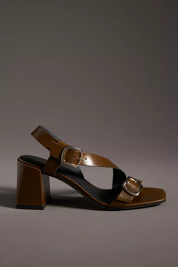 By Anthropologie Asymmetrical Buckle Heels Cover