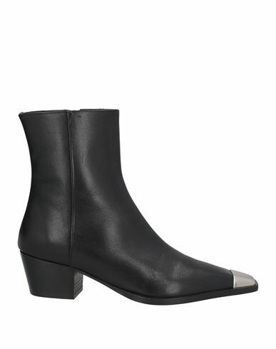 Patrizia Pepe Woman Ankle boots Black Leather Cover