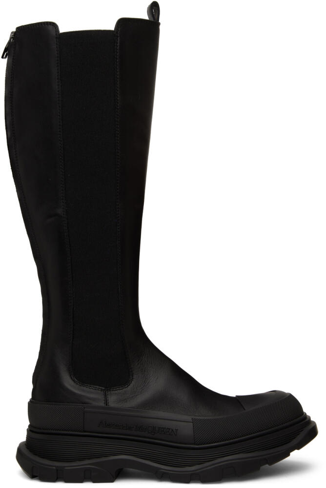 Alexander McQueen Black Tread Slick Boots Cover