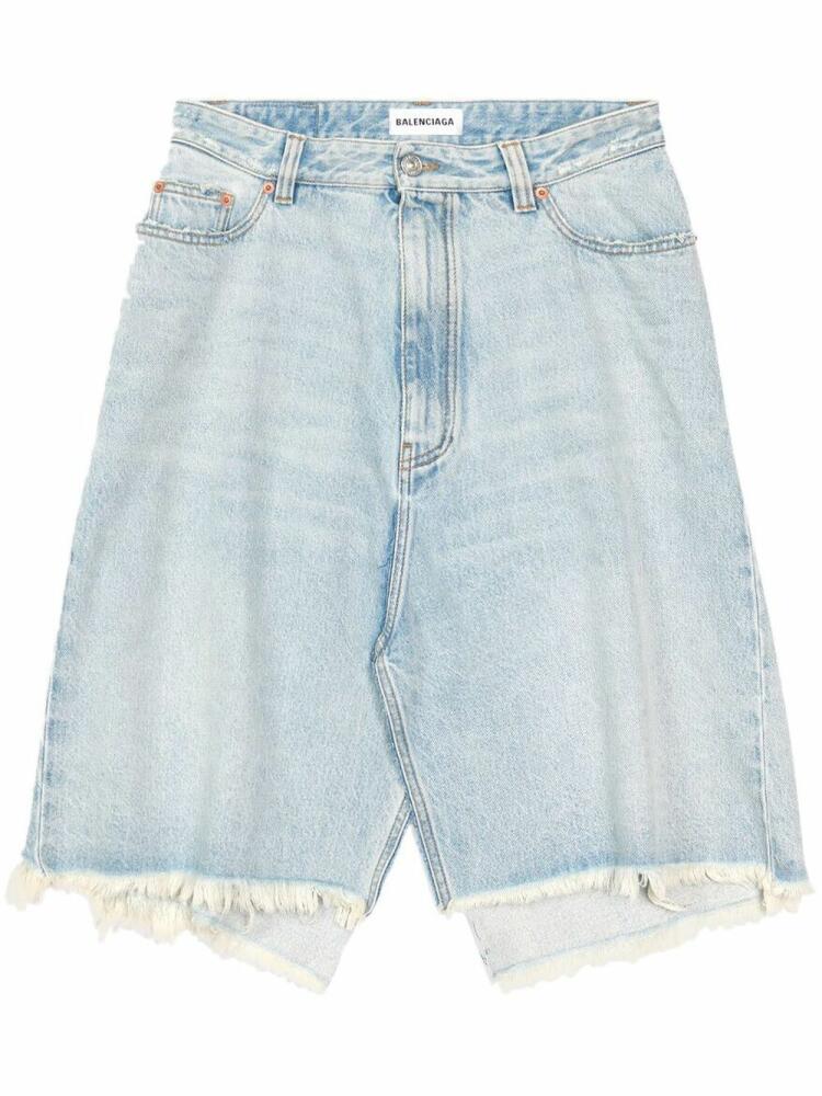 Balenciaga fringed denim skirt - Blue Cover