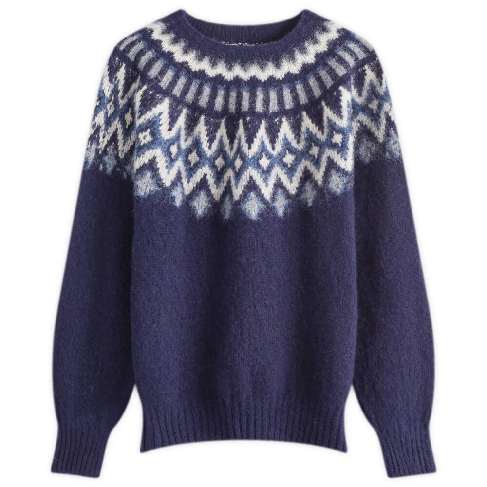 Howlin by Morrison Men's Howlin' Future Fantasy Fair Isle Crew Knit in Denim Cover