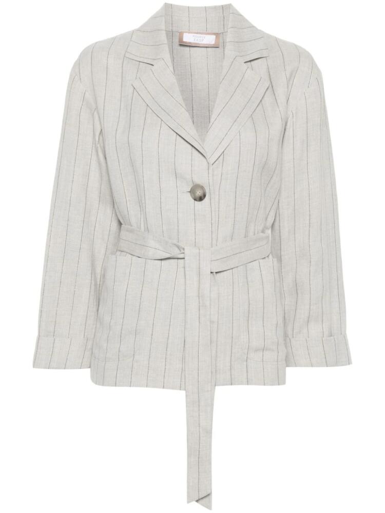 Peserico metallic-threading pinstriped blazer - Grey Cover