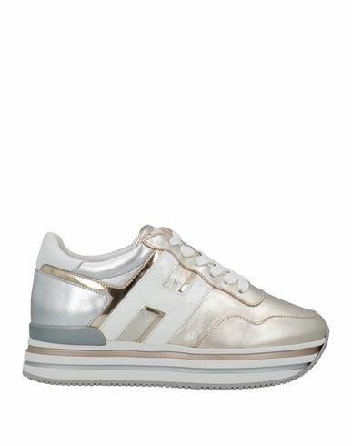 Hogan Woman Sneakers Platinum Soft Leather Cover