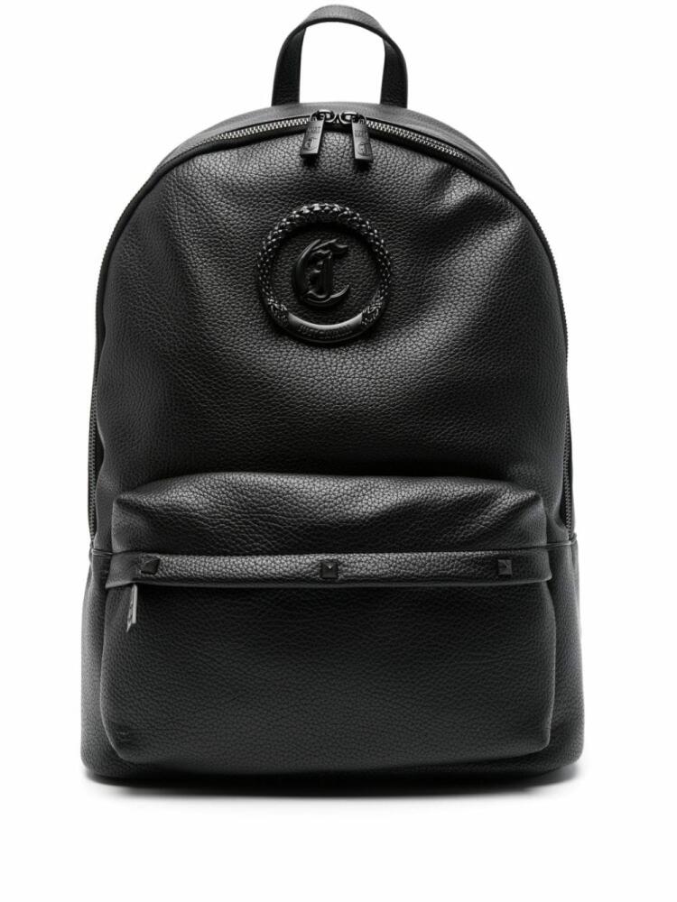 Just Cavalli logo-plaque backpack - Black Cover