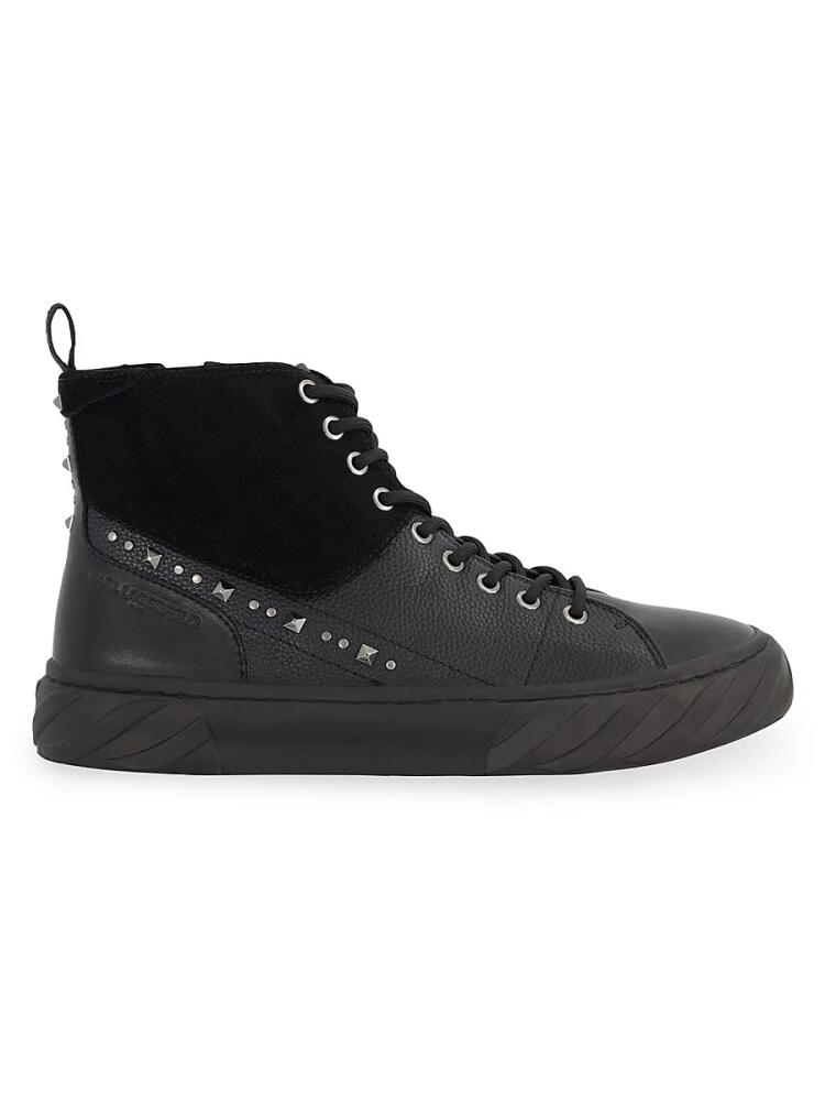 Karl Lagerfeld Paris Men's High Top Studded Zip Sneakers - Black Cover