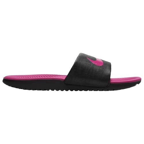 Nike Kawa Slides - Girls' Preschool Shoes Black/Pink Cover