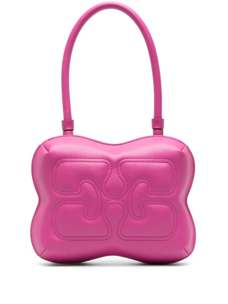 GANNI Butterfly logo-embossed shoulder bag - Pink Cover