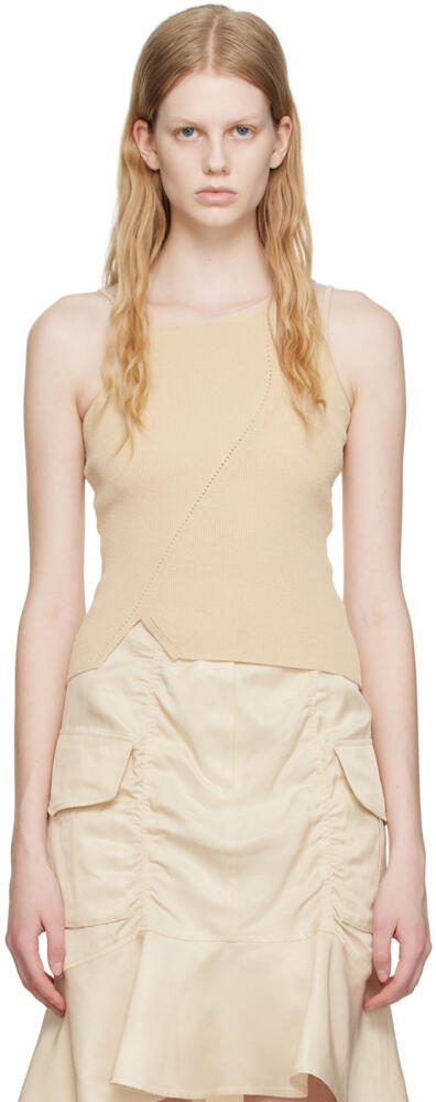 LVIR Beige Diagonal Line Tank Top Cover