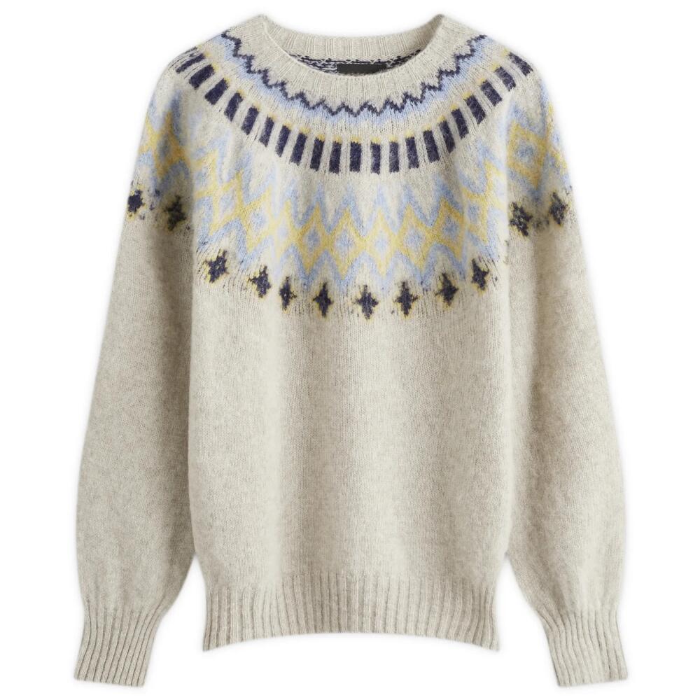 Howlin by Morrison Men's Howlin' Future Fantasy Fair Isle Crew Knit in Cosmic Latte Cover