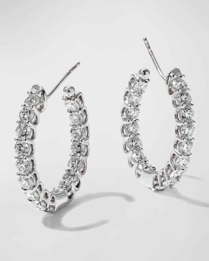 Memoire 18k White Gold Diamond U-Basket Hoop Earrings, 3.19tcw Cover