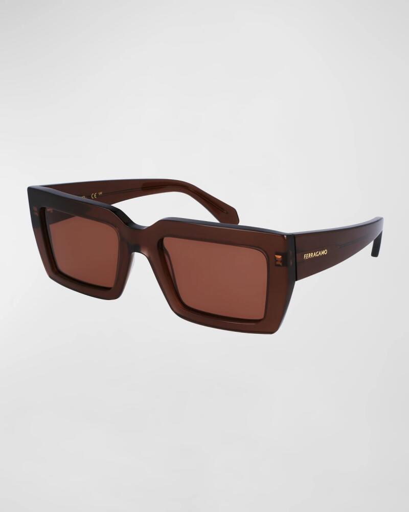 Ferragamo Classic Logo Acetate Rectangle Sunglasses Cover