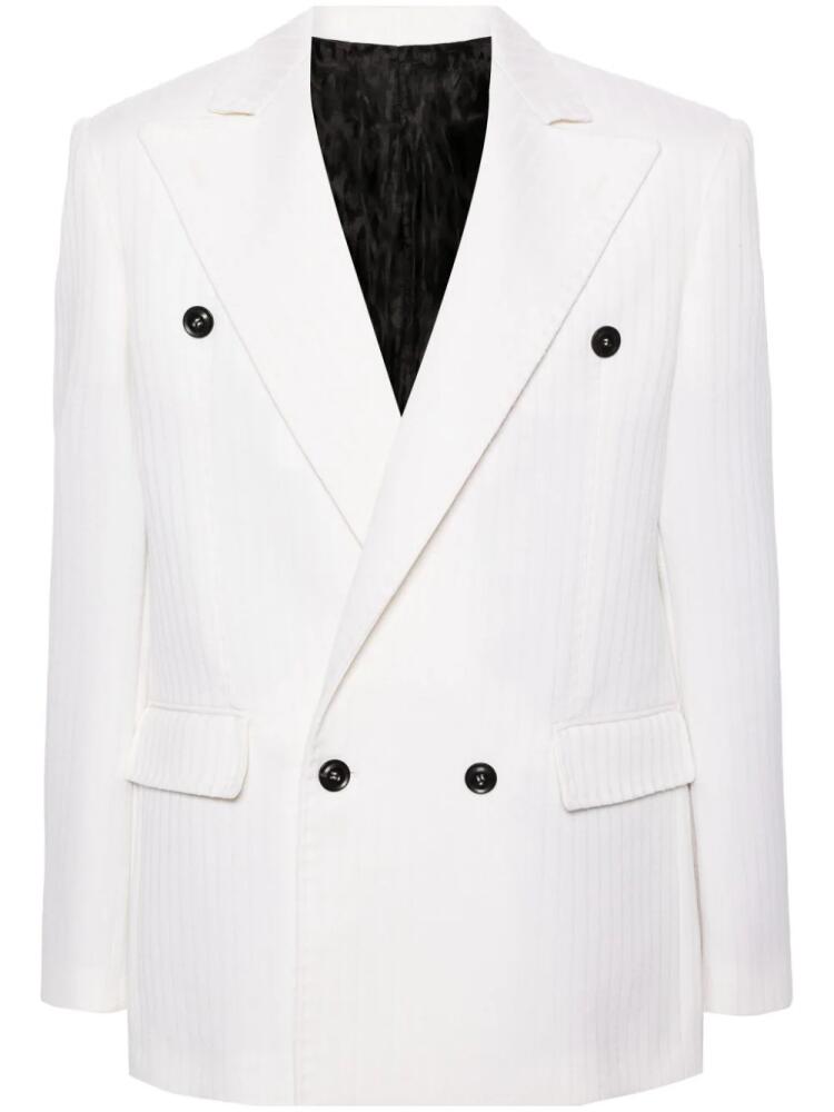 Roberto Cavalli double-breasted virgin-wool blazer - White Cover