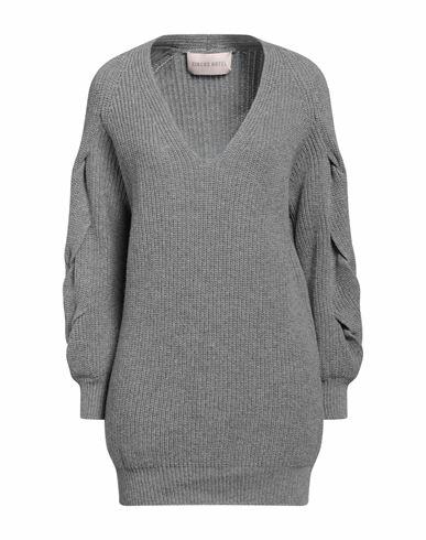 Circus Hotel Woman Mini dress Grey Virgin Wool, Cashmere Cover