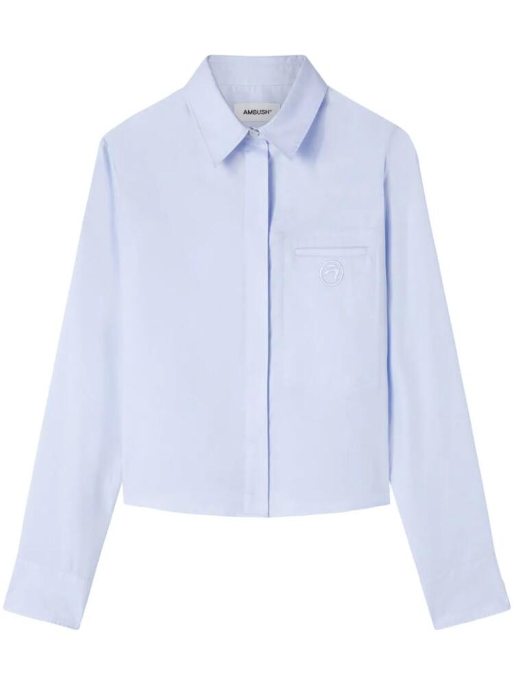 AMBUSH logo-embroidered cotton shirt - Blue Cover