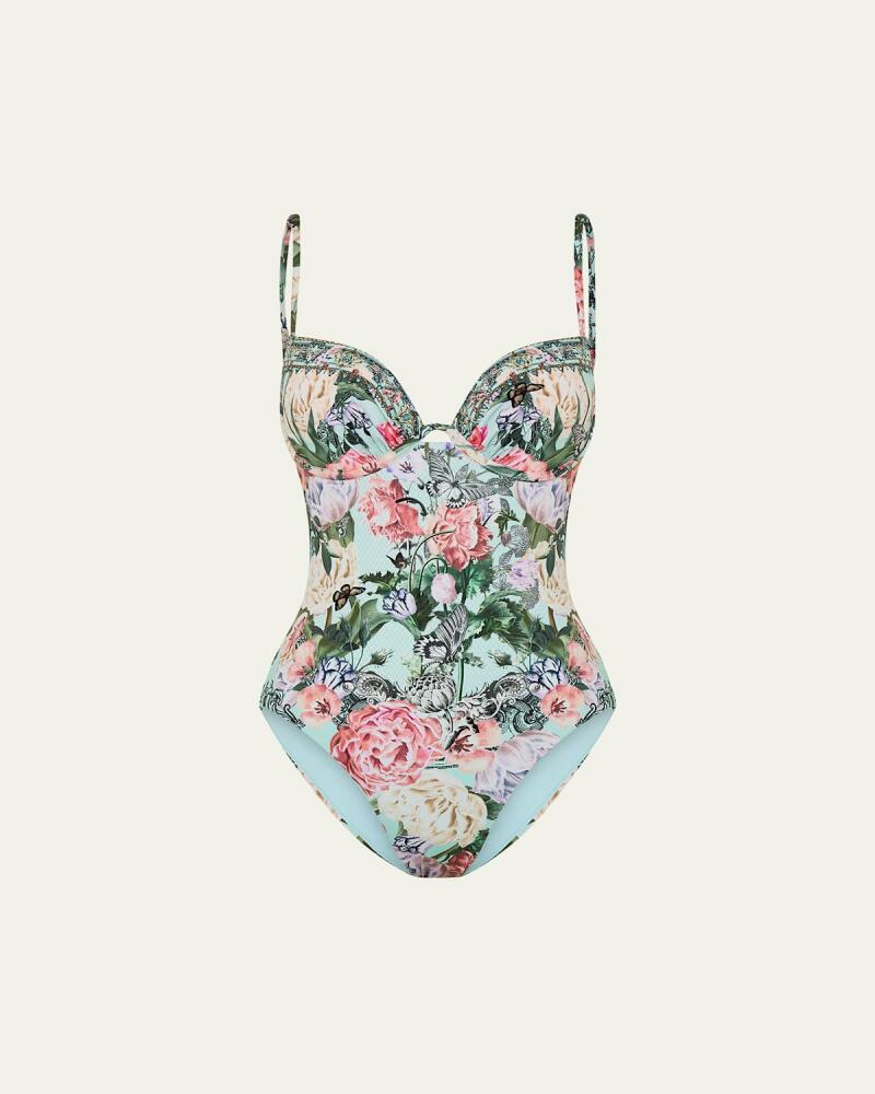 Camilla Petal Promise Land Continuous Wire Molded One-Piece Swimsuit Cover