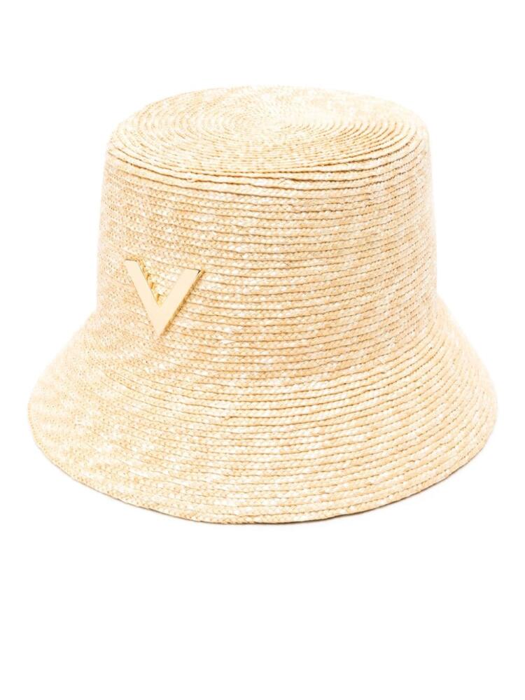 Valentino Garavani VLogo raffia bucket hat - Brown Cover