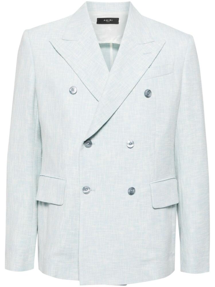 AMIRI Cross Hatch mélange-effect blazer - Blue Cover