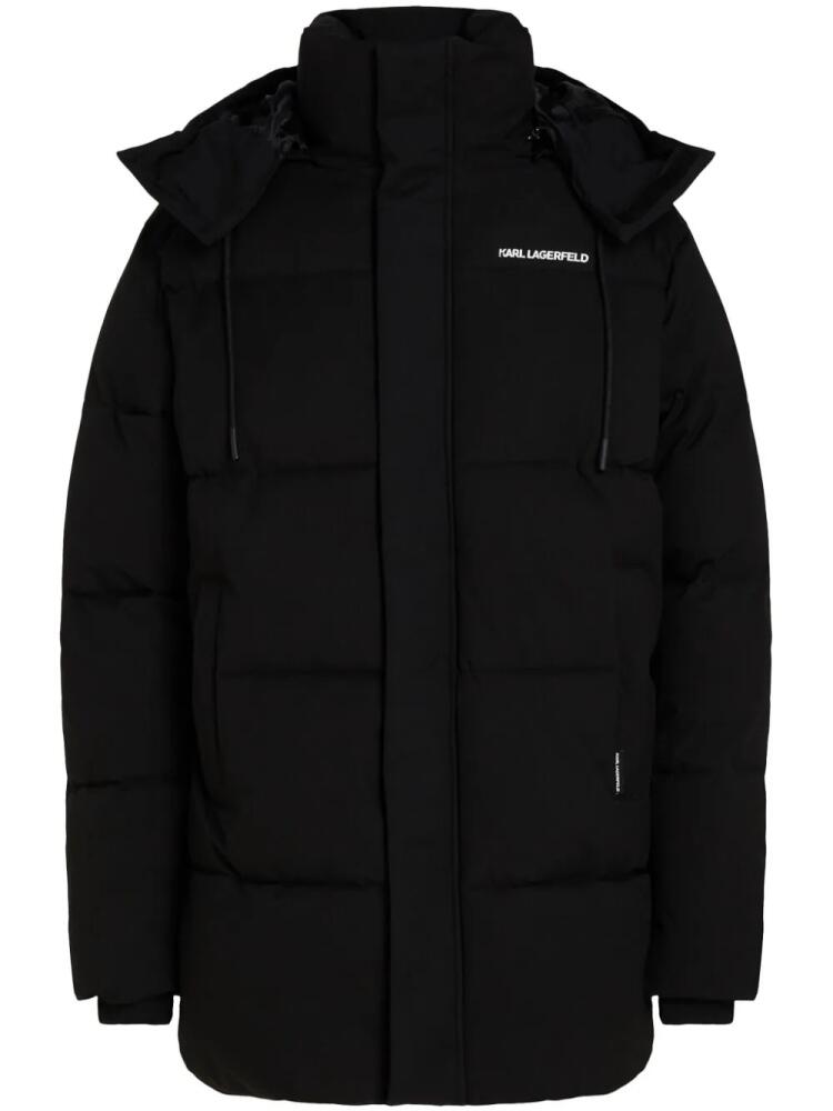 Karl Lagerfeld long quilted puffer jacket - Black Cover