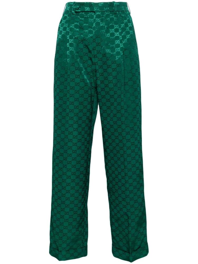 Gucci GG Supreme straight leg trousers - Green Cover