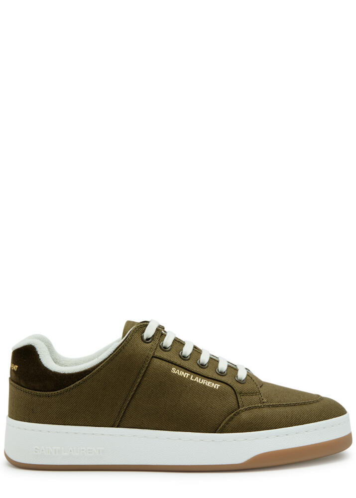 Saint Laurent Panelled Canvas Sneakers - Green Cover