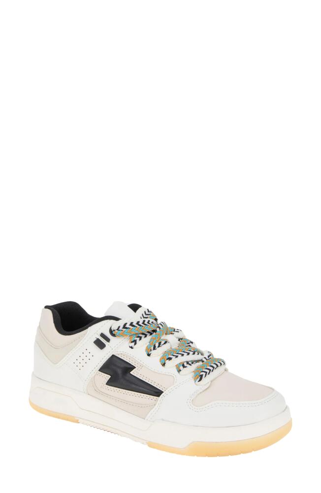 bcbg Kortni Faux Shearling Sneaker in White/Black Cover