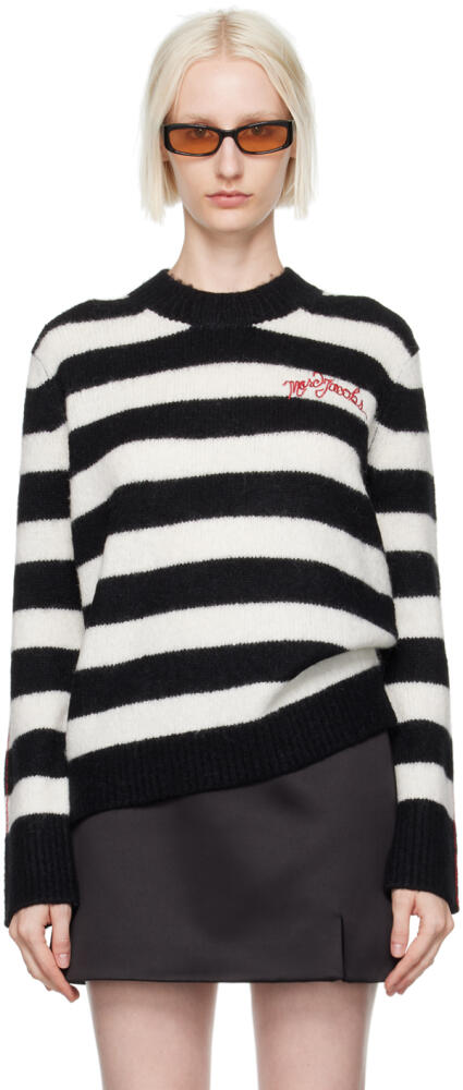 Marc Jacobs Black & White 'The Striped Brushed Logo' Sweater Cover