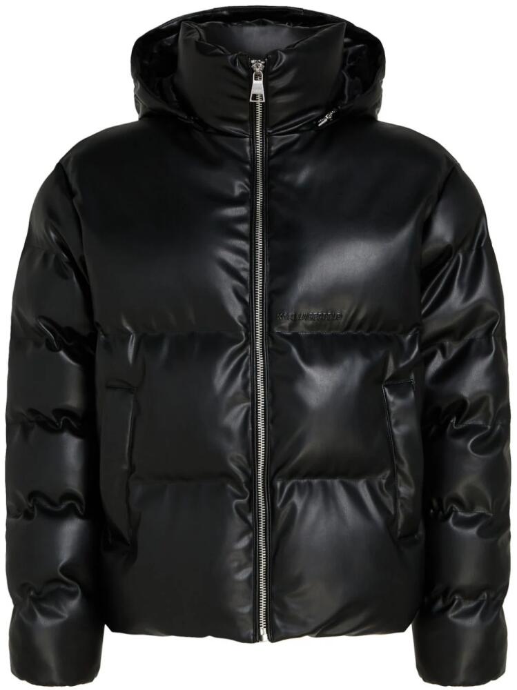 Karl Lagerfeld faux-leather puffer jacket - Black Cover