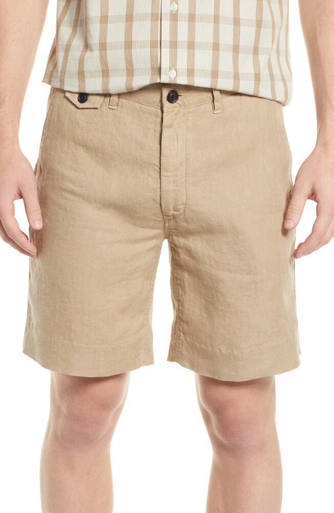 Billy Reid Moore Linen Shorts in Khaki Cover