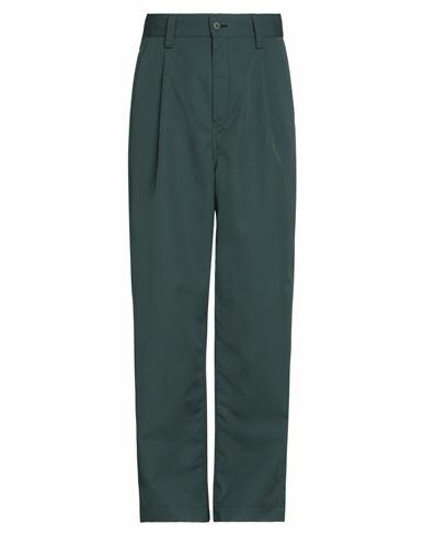 Sunnei Man Pants Dark green Polyester, Cotton Cover