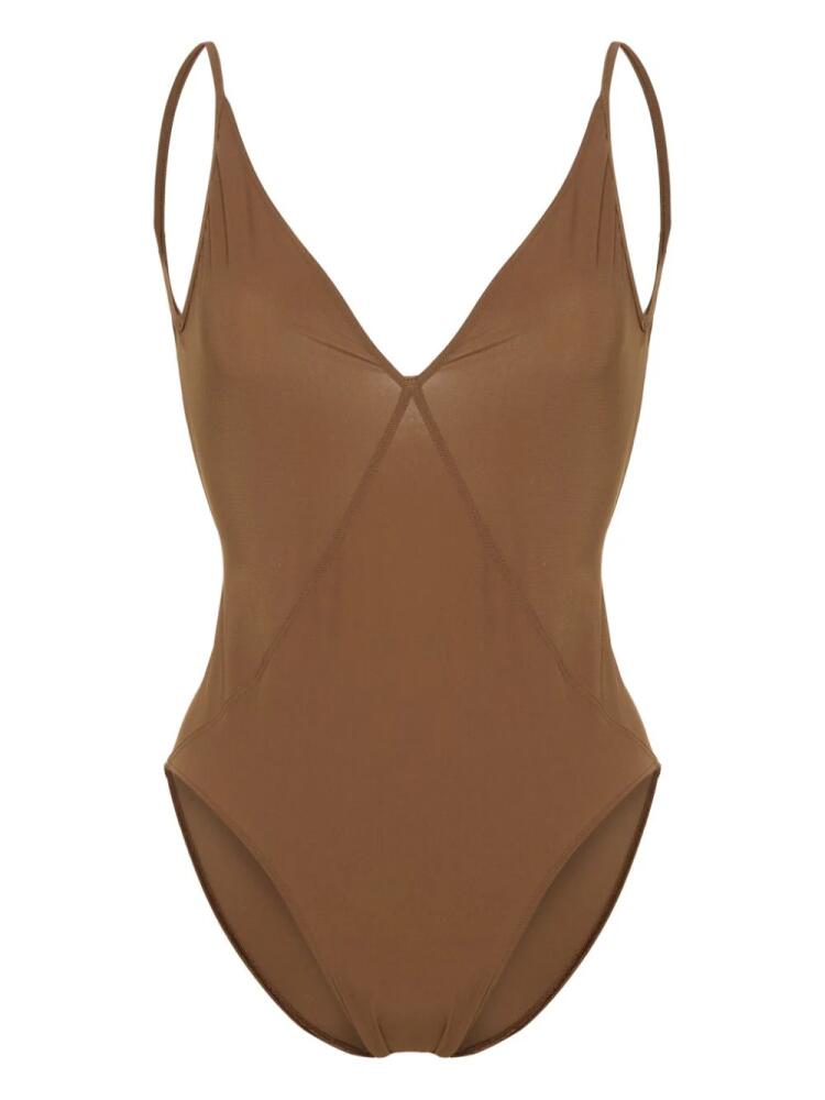 Rick Owens V-neck one-piece swimsuit - Brown Cover