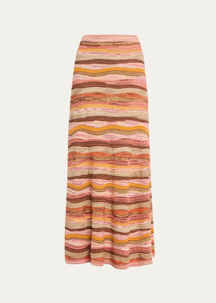 Ulla Johnson Rosen Multicolor Knit Maxi Skirt Cover