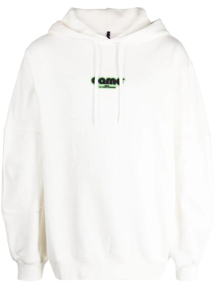 OAMC logo-patch cotton hoodie - White Cover