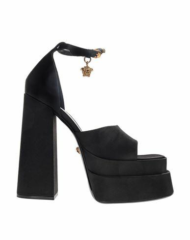 Versace Versace Medusa Aevitas Platform Sandals With Charms Woman Sandals Black Other Fibres Cover