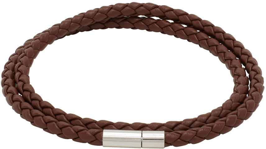 Hugo Brown Double Braided Leather Bracelet Cover