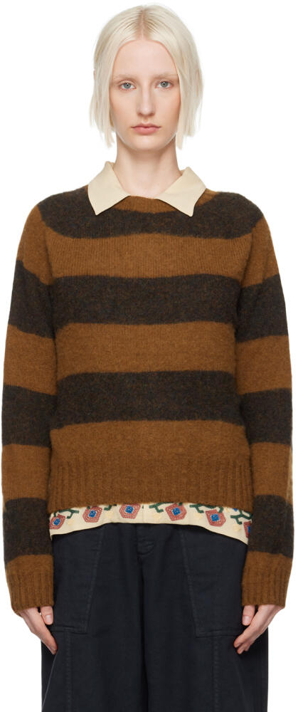 YMC Brown Jets Stripe Sweater Cover