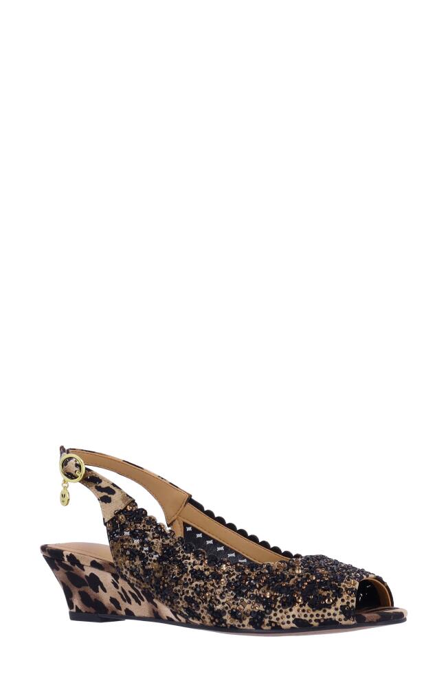 J. Reneé Malorie Slingback Wedge Sandal in Brown/Black Cover