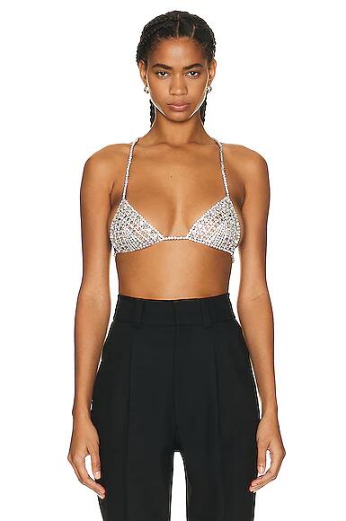 Burberry Bra Top in Metallic Silver Cover