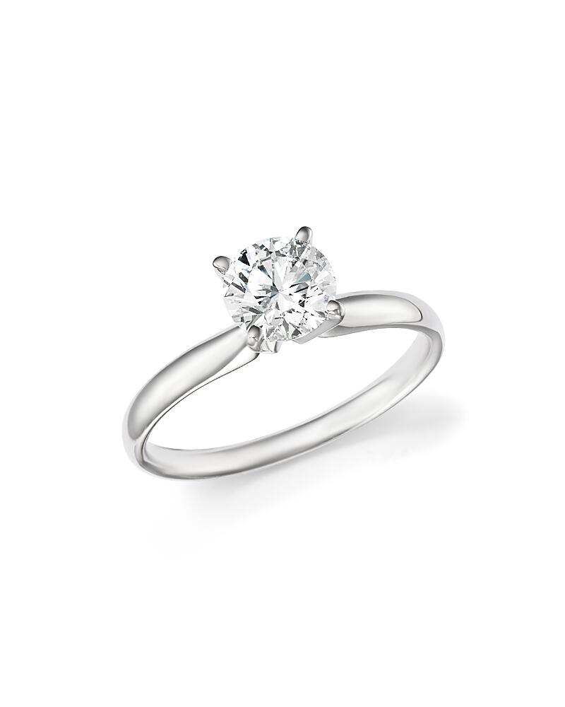 Certified Diamond Round Brilliant Cut Solitaire Ring in 18K White Gold, 0.70 ct. t. w. - Exclusive Cover