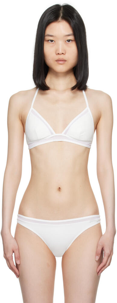 La Perla White Paneled Bikini Top Cover