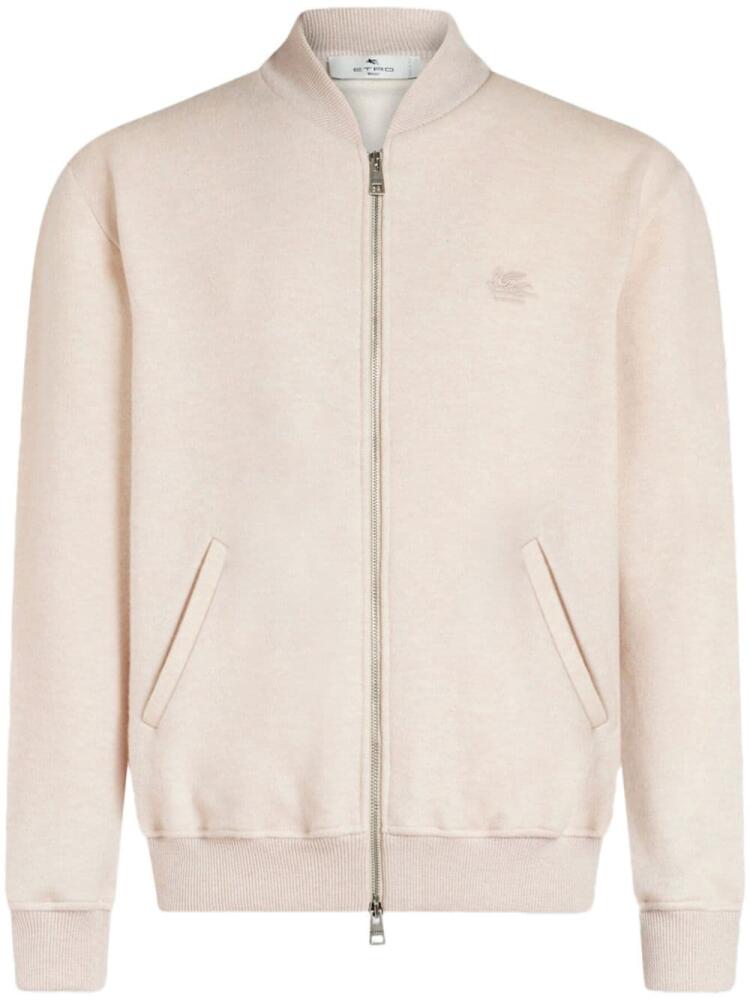 ETRO Pegaso-embroidered wool bomber jacket - Neutrals Cover