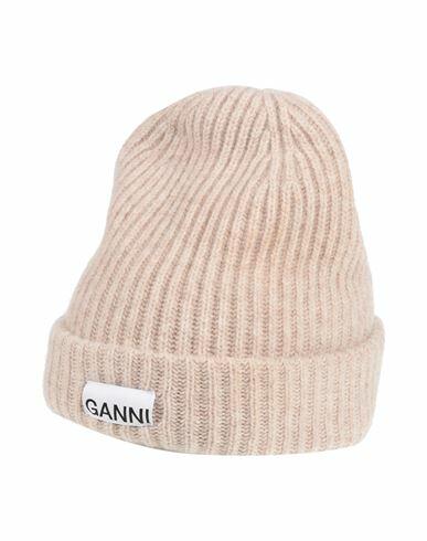 Ganni Woman Hat Beige Wool, Recycled wool, Recycled polyamide Cover