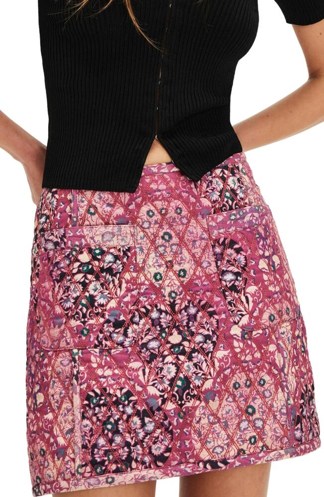 Free People Darla Quilted Cotton Miniskirt in Sweetheart Combo - Tapestry Cover