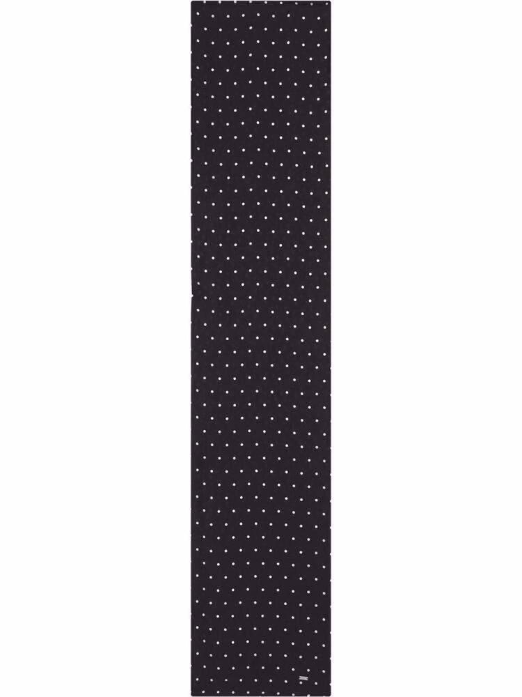 Saint Laurent monogram embellished polka dot scarf - Black Cover