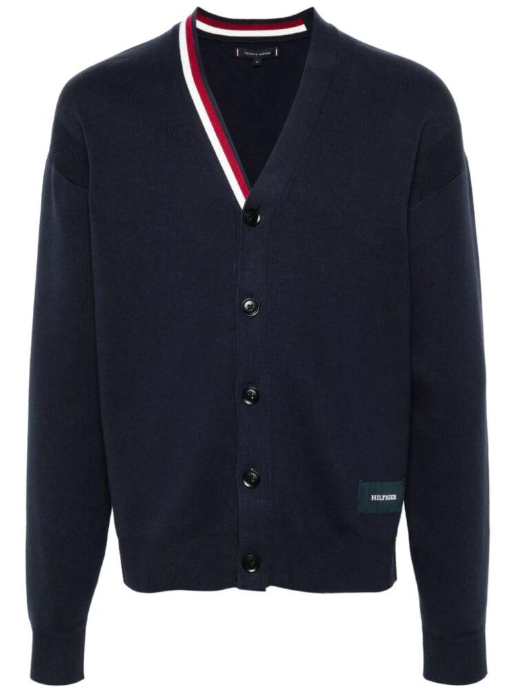 Tommy Hilfiger logo-appliqué V-neck cardigan - Blue Cover