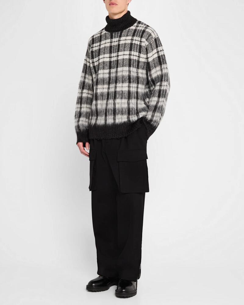 Helmut Lang Men's Chunky Plaid Turtleneck Cover