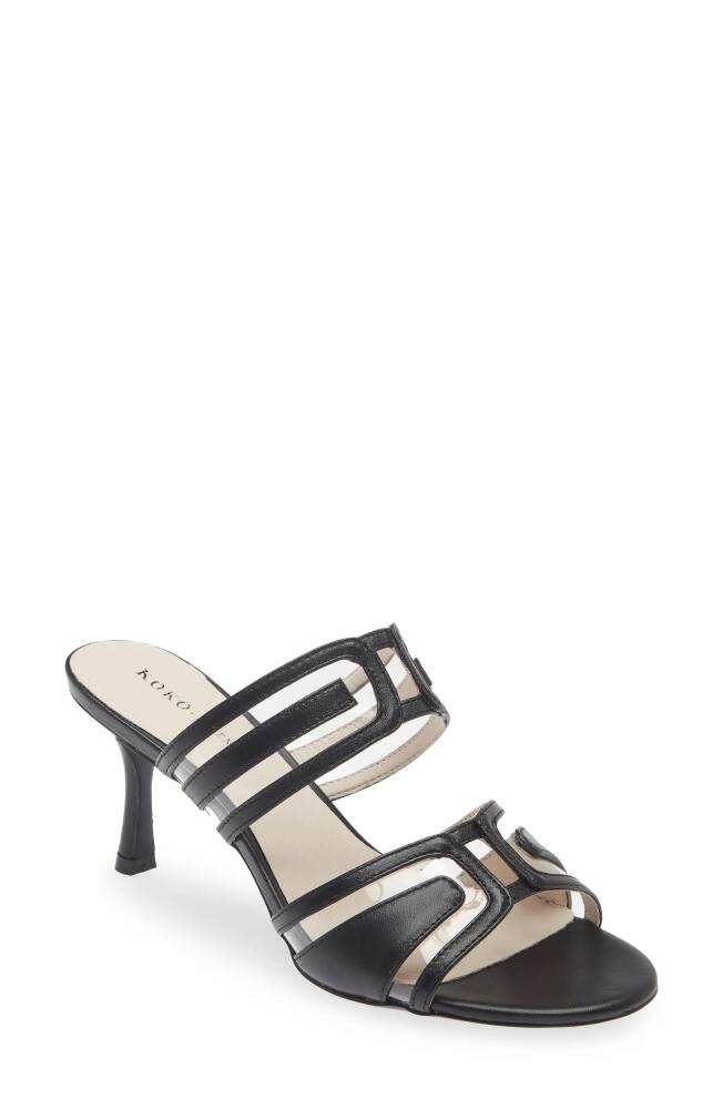 KOKO + PALENKI Maze Slide Sandal in Black Leather Cover